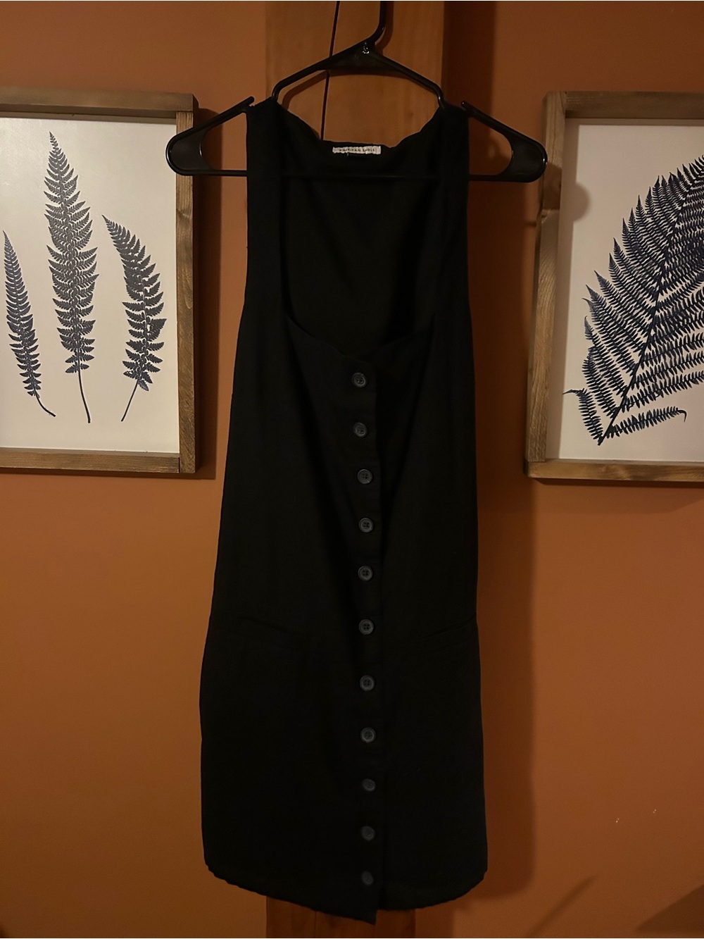 American Eagle Outfitters Black Button-Front Mini Dress